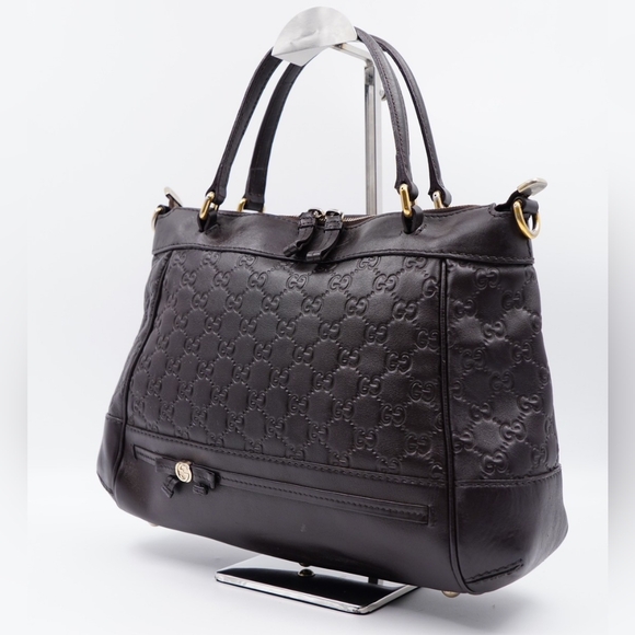 AV56❤️ GUCCI Guccissima Mayfair Top Handle Satchel - Picture 3 of 15